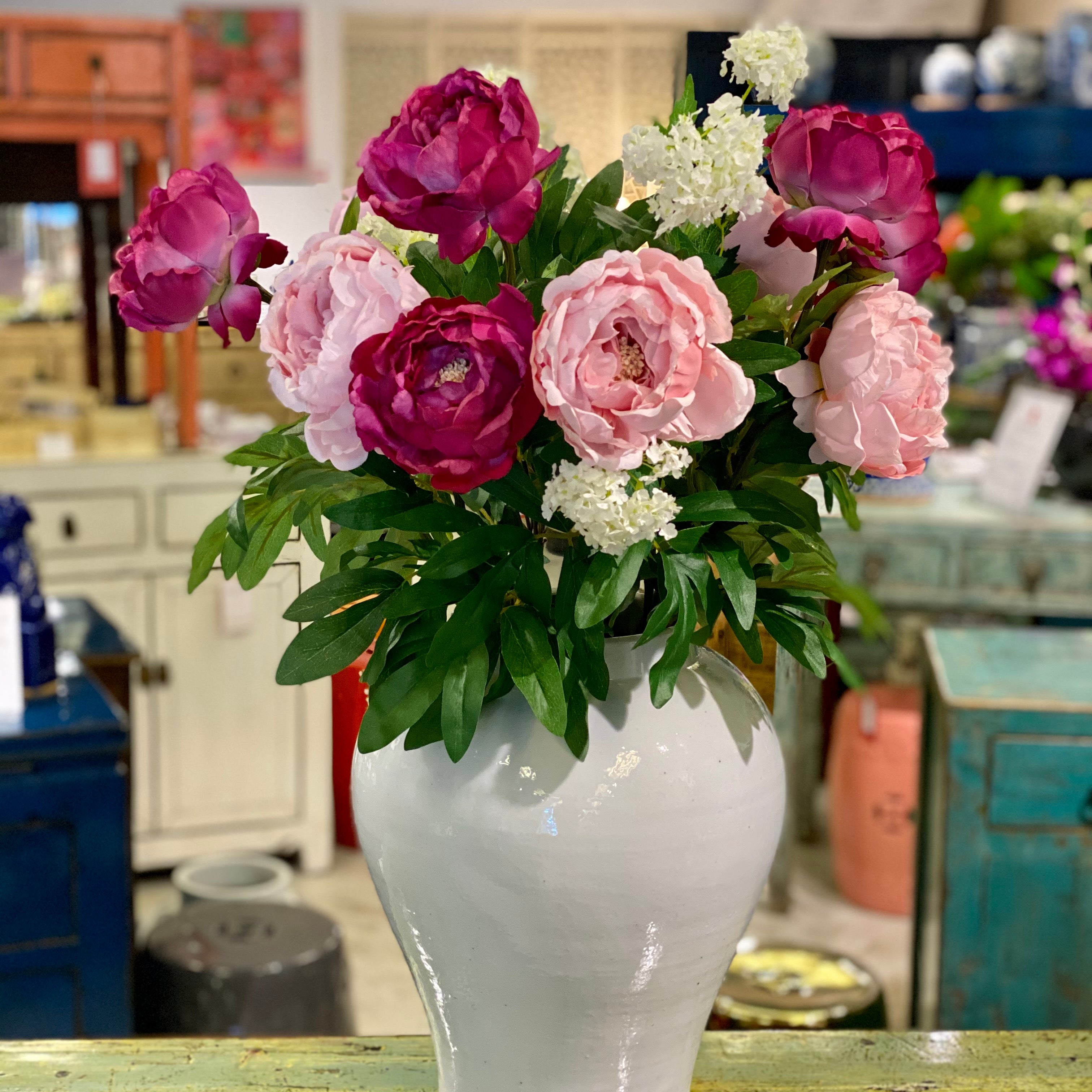 faux peonies