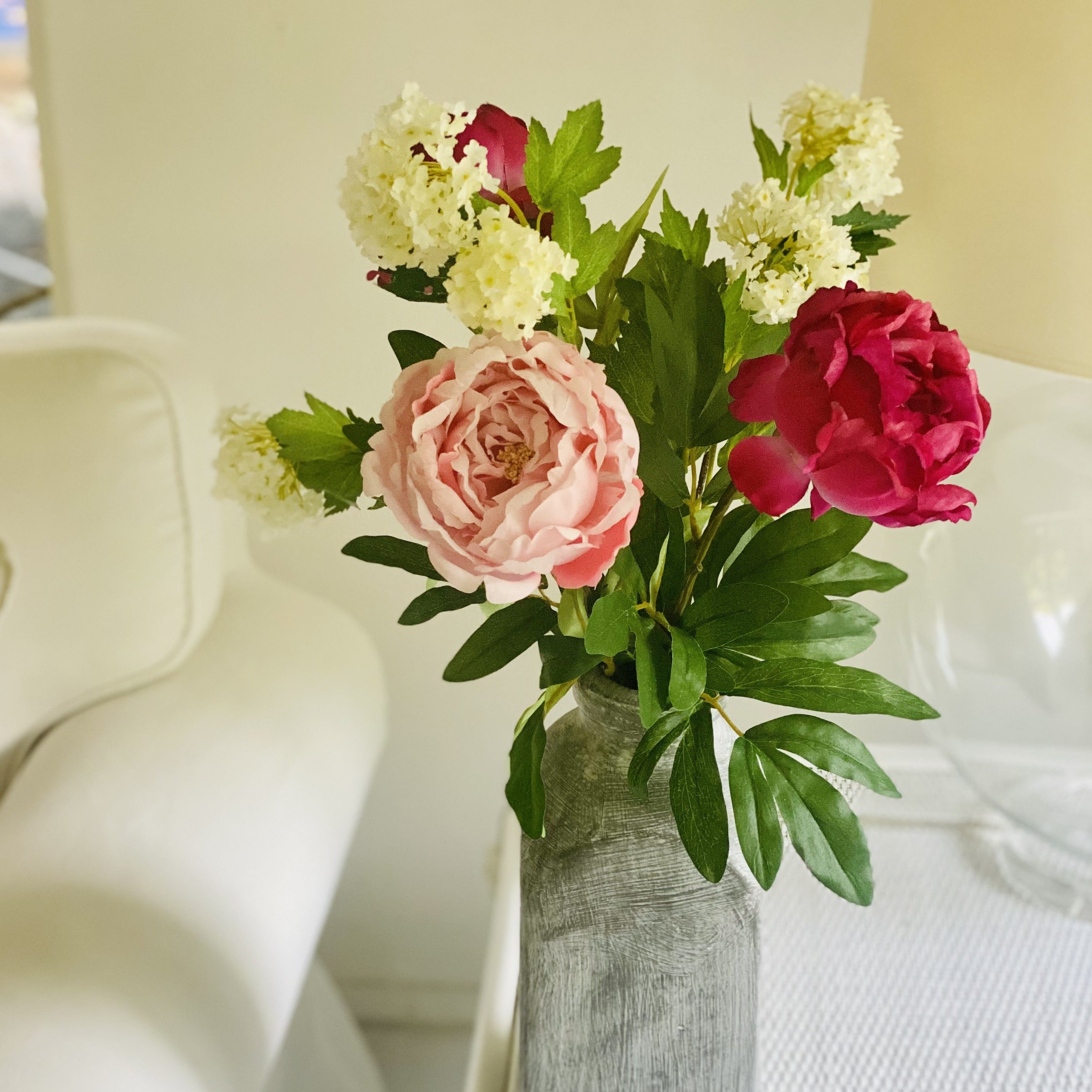 faux peonies