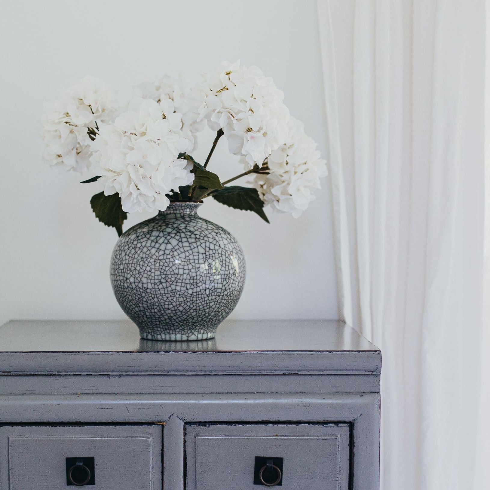 faux hydrangeas