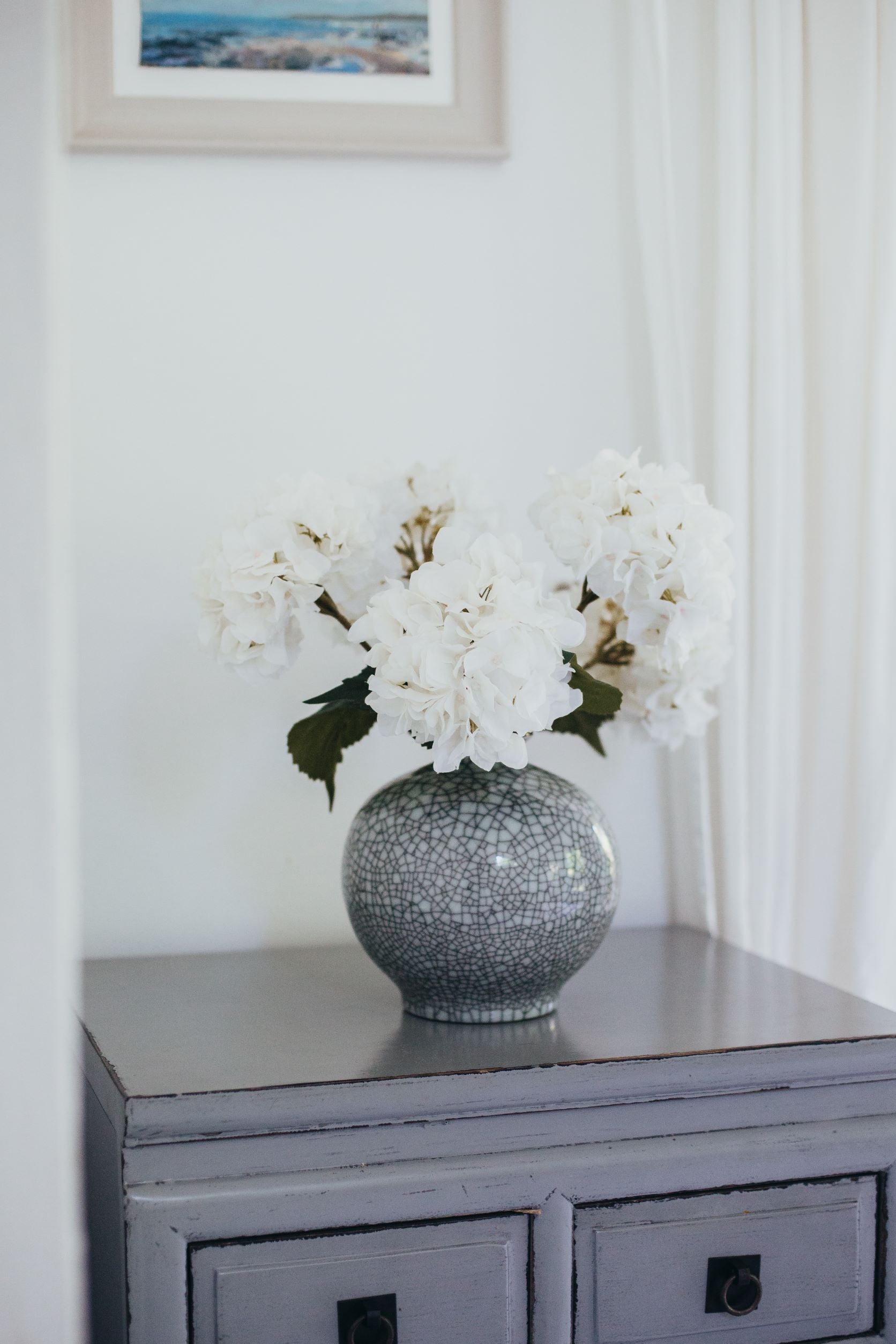 faux hydrangeas