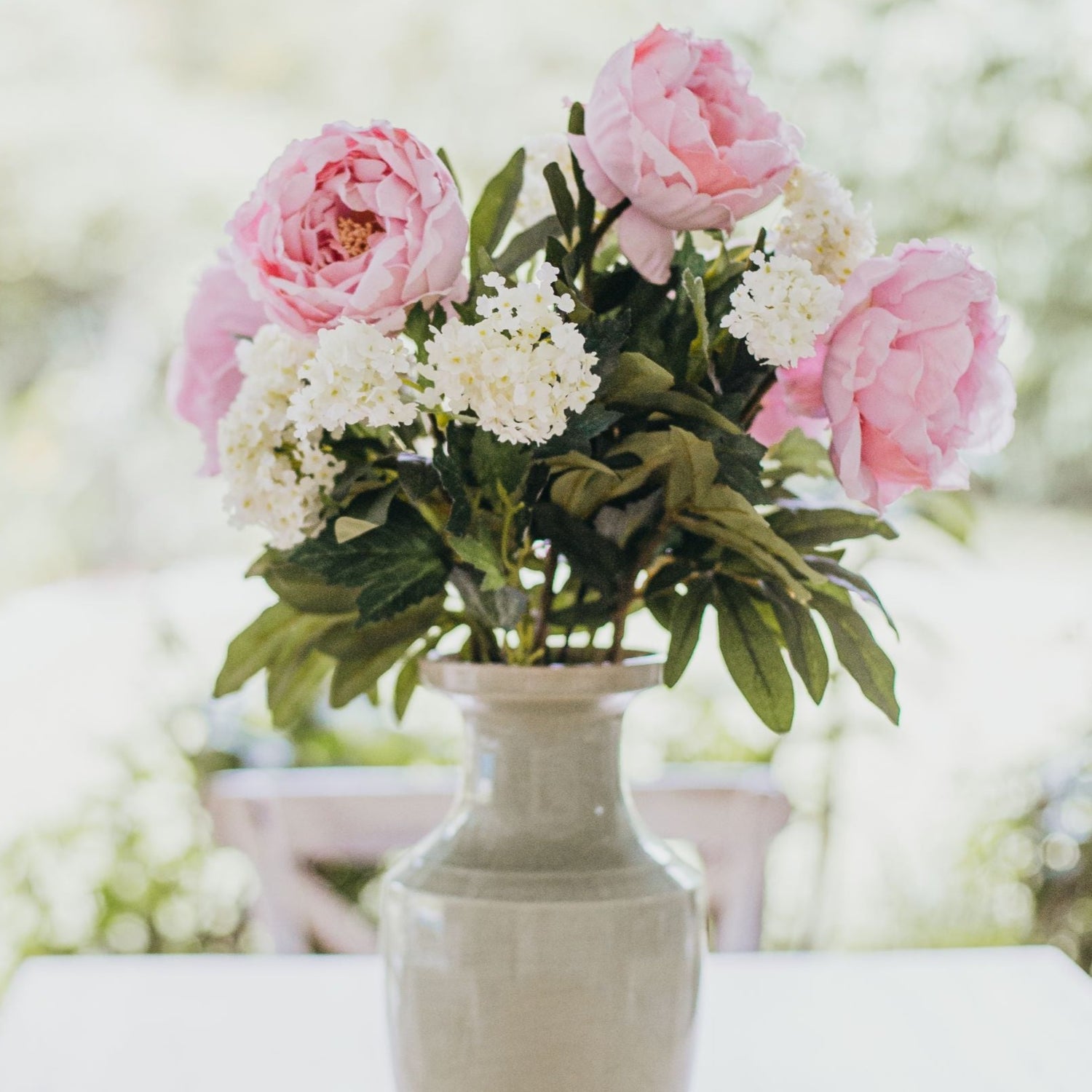 faux peonies