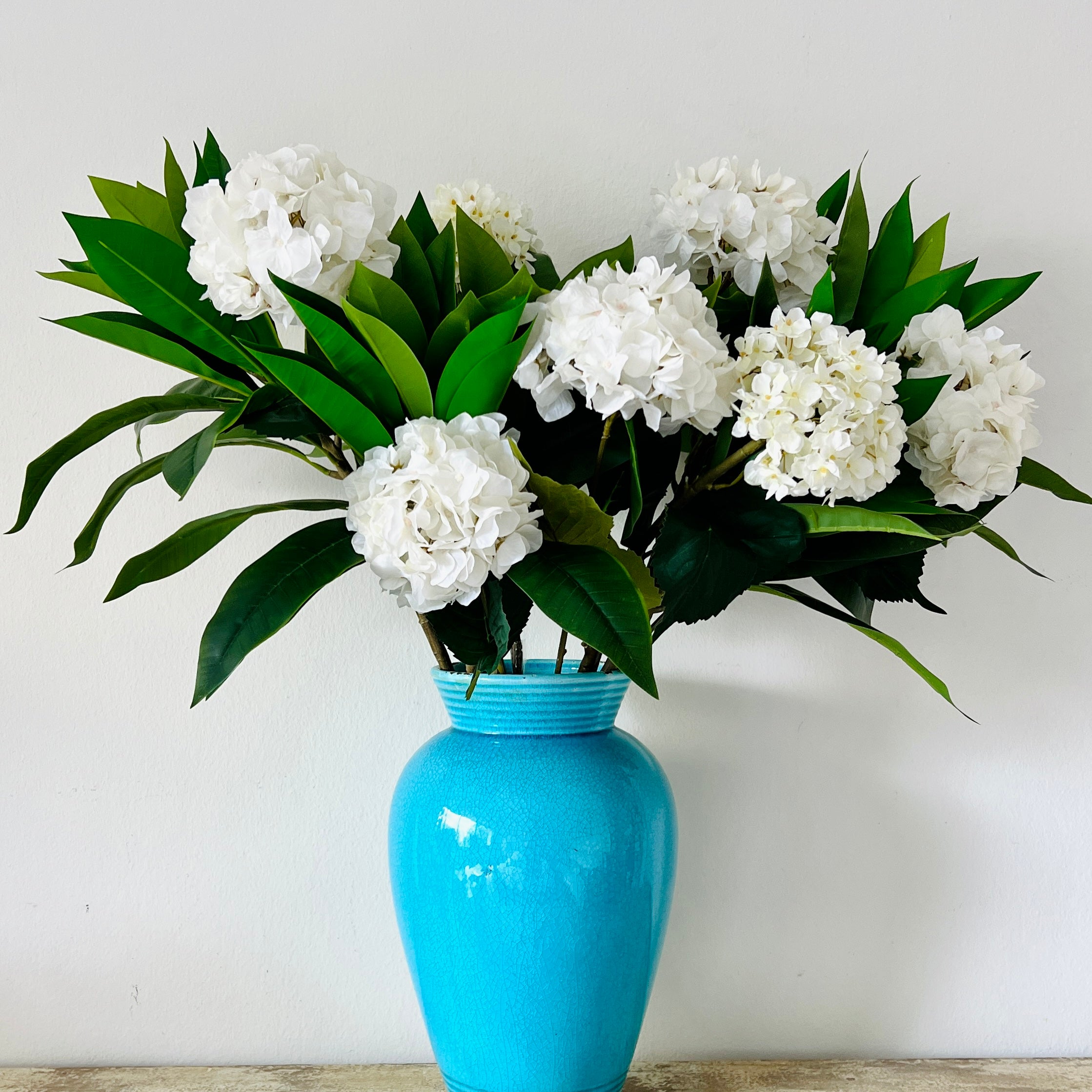 frangipani and hydrangeas