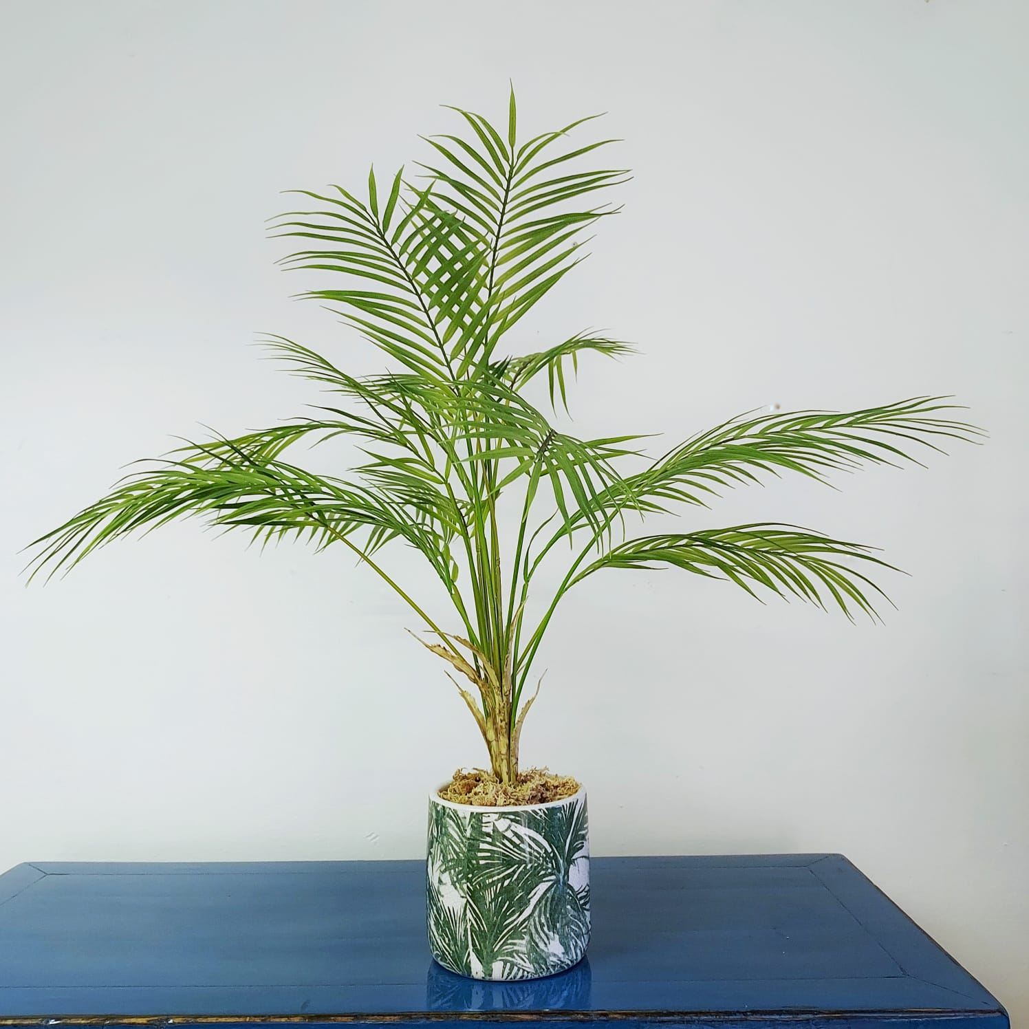 Faux Palm Plant in ceramic pot