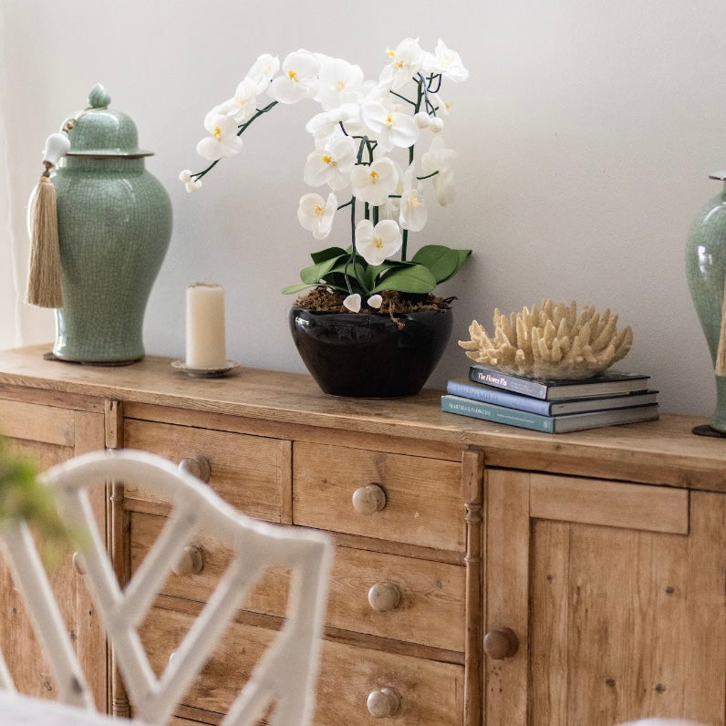 White &amp; Yellow Orchid - 3 stem arrangement