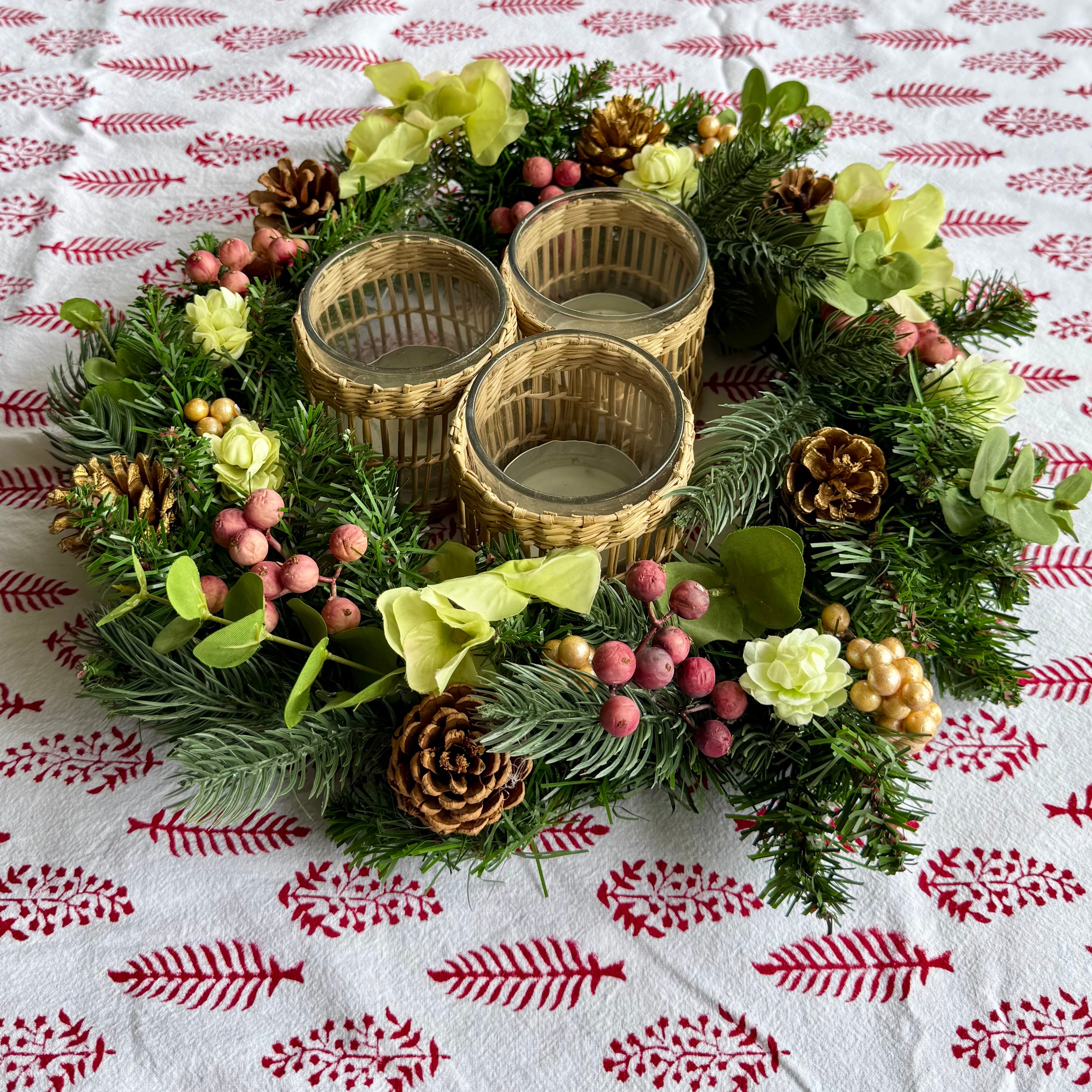 Prancer table top wreath