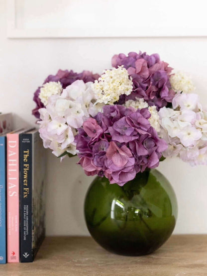 Purple artificial flowers