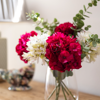 red and white flowers