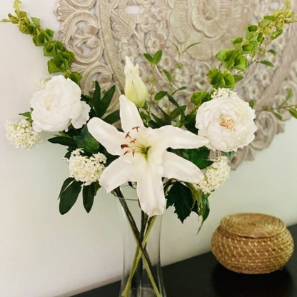 peony and lily arrangement