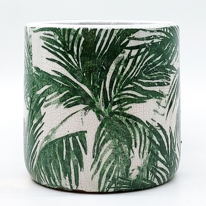 Faux Palm Plant in ceramic pot