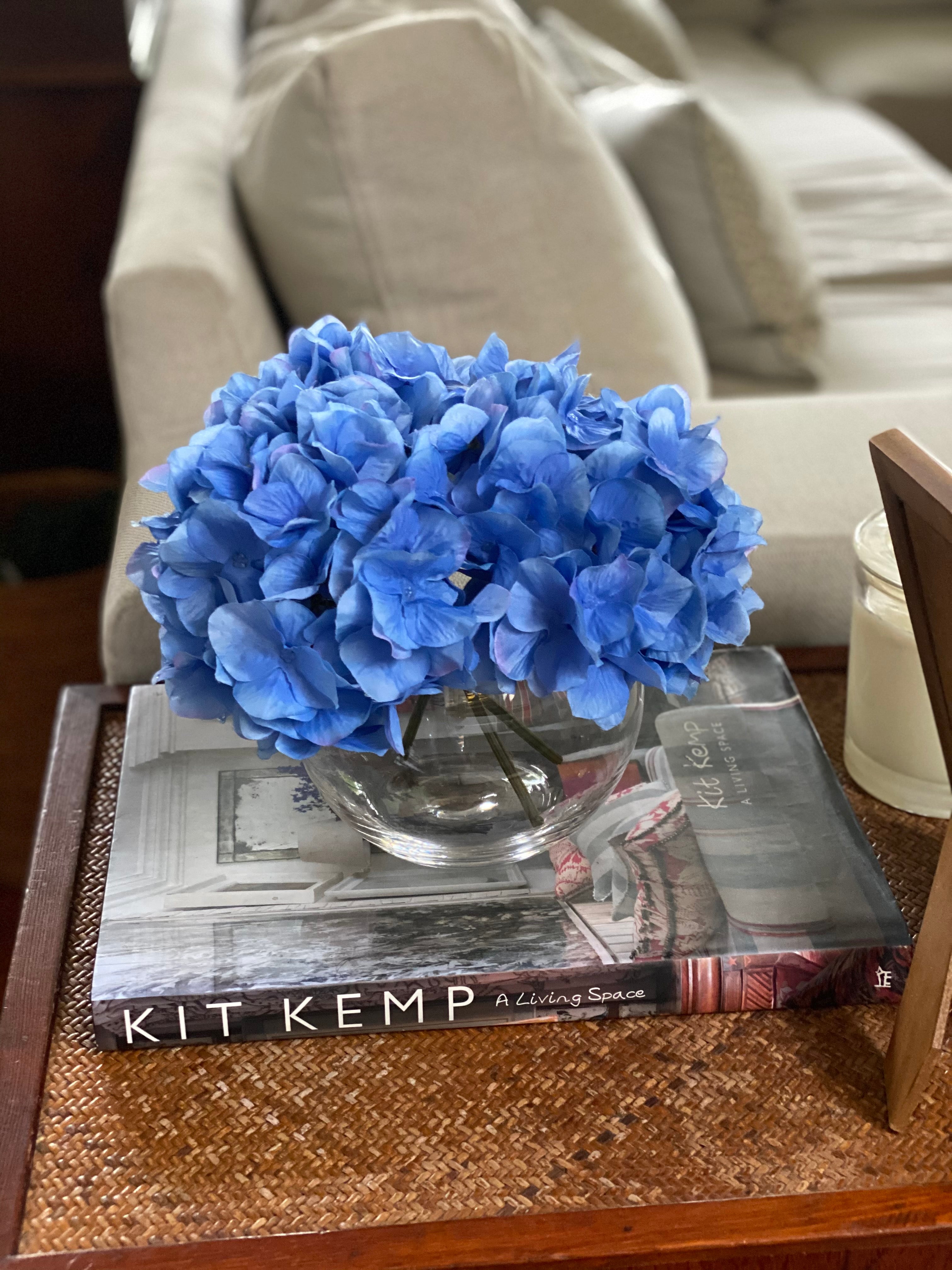 Hydrangeas in Glass Bowl