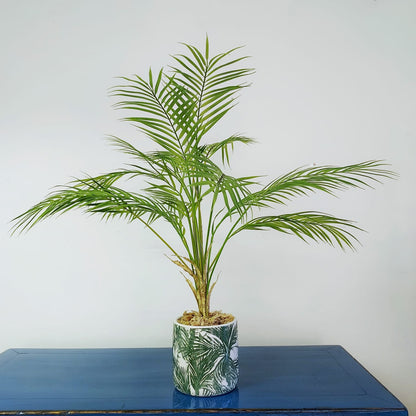 Faux Palm Plant in ceramic pot