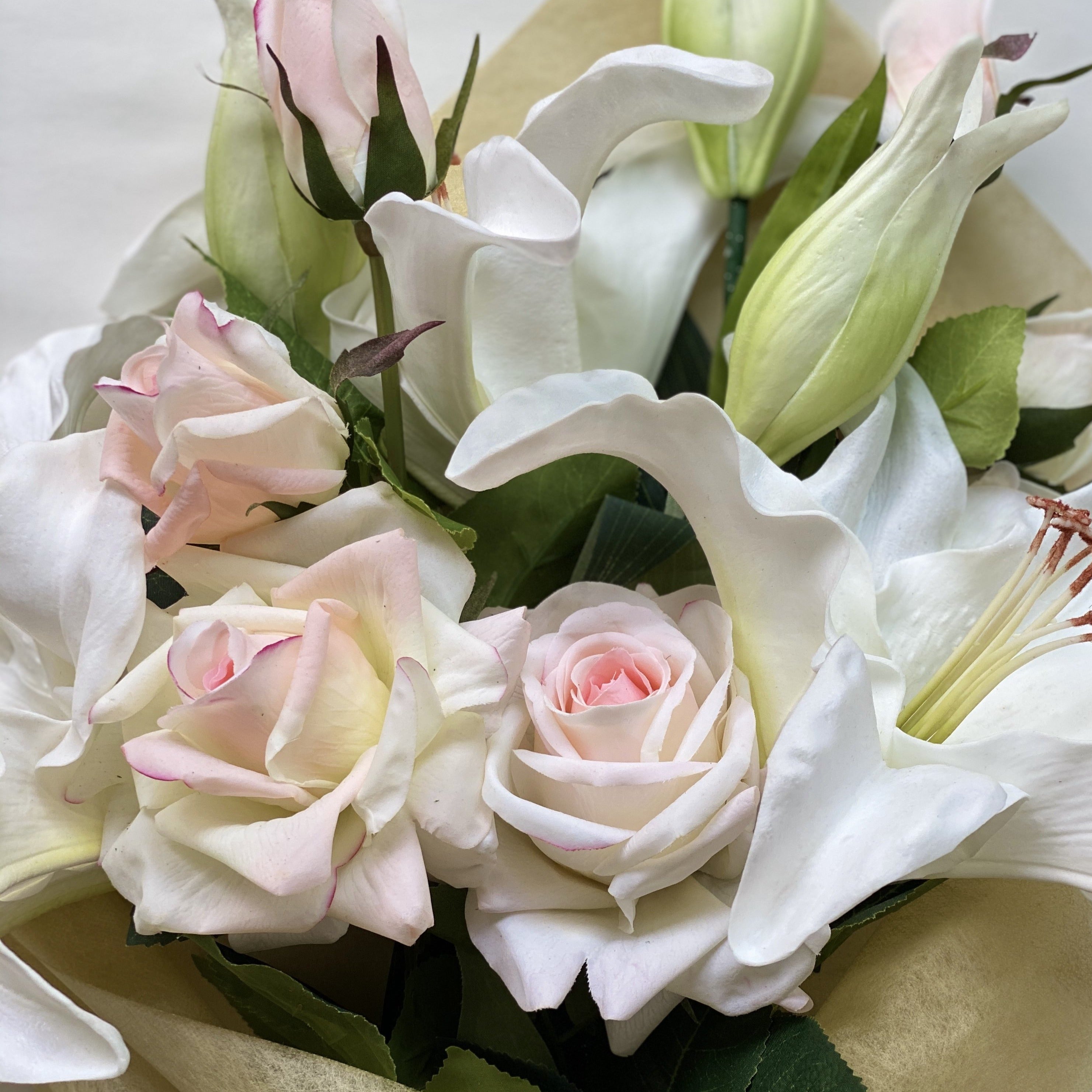 silk roses and lilies